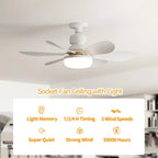 E27 with Remote LED 40W Ceiling Fan Light Dimming Function Suitable for Living Room Study and Home use 85-265V