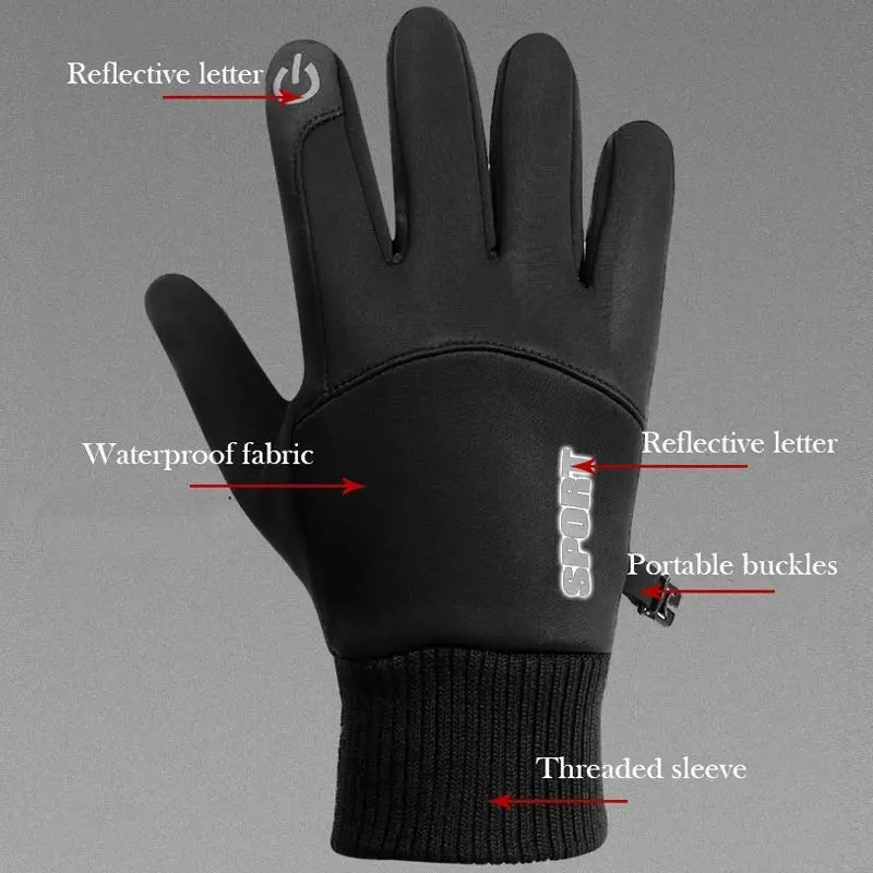 Winter Gloves Men Women Touch Screen Warm Gloves Water Resistant Windproof