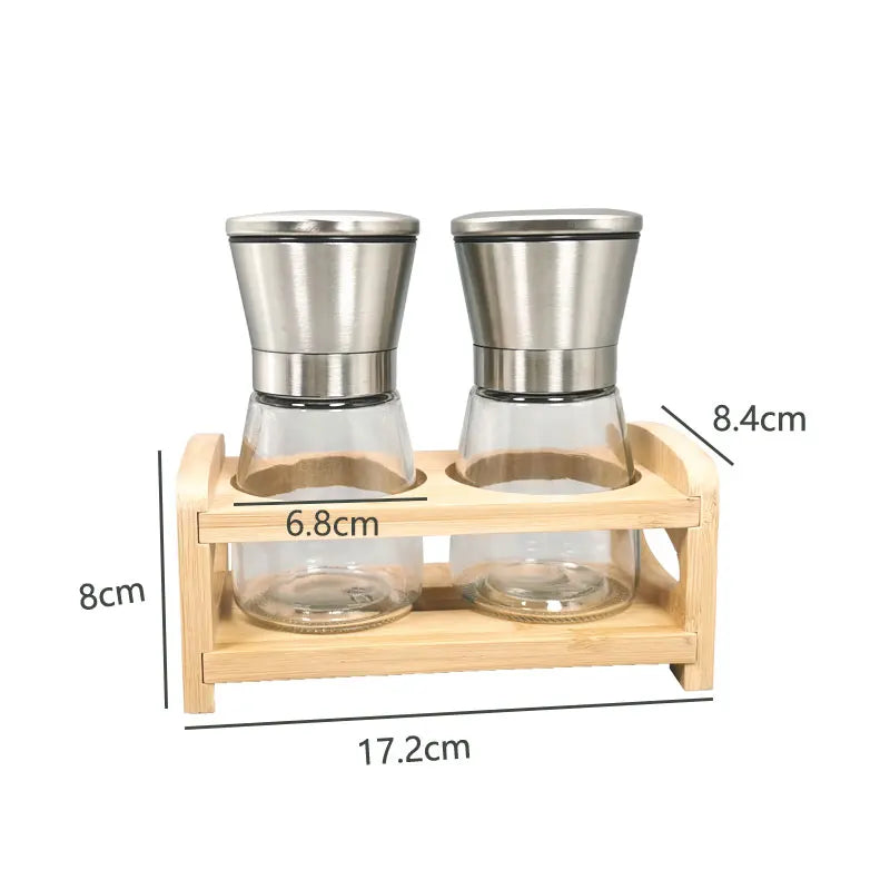 Stainless Steel Mill Glass Body Spice Salt and Pepper Grinder - Motionshop