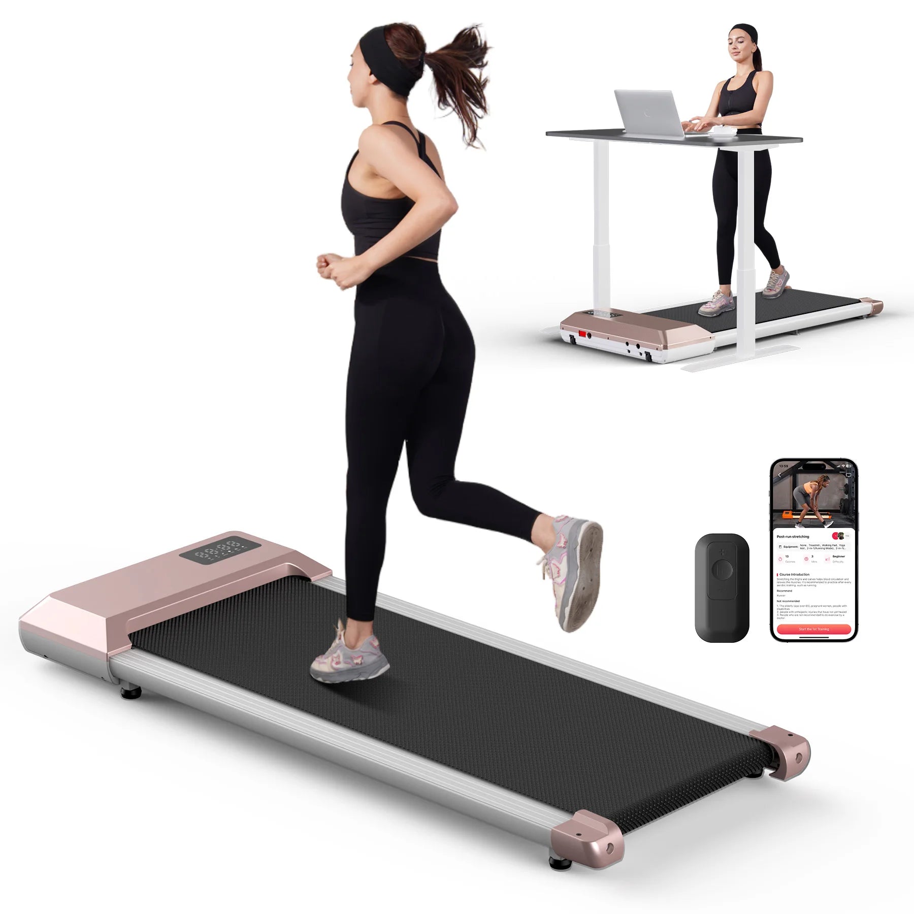 Walking Treadmill,2.5HP Motor,Anti-Slip Shock Absorption,Mini Treadmill for Home Office Remote Control Walkingpad Exercise
