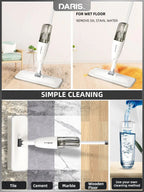 Spray Mop With Reusable Microfibers Pads 360° Rotation Floor Cleaning Mop 500ML Big Capacity Square Triangle Bottle