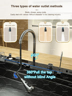 Stainless Steel Kitchen Sink With Waterfall Extra Large Single Bowl Digital Display Multifunctional Dishwashing Sinks