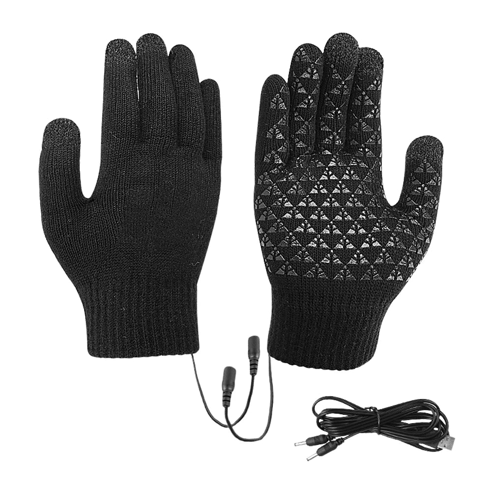 Electric Heated Gloves Winter Warm Gloves USB Touch Screen Gloves