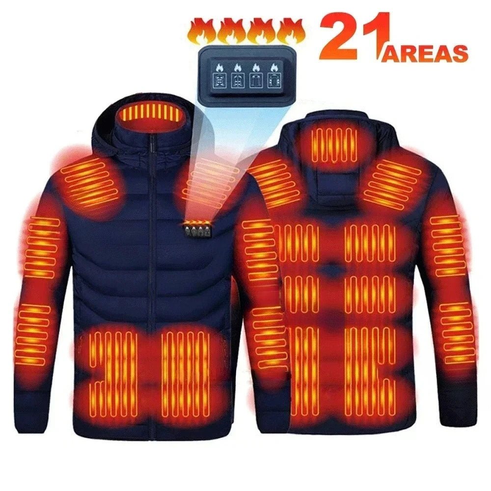 Men Winter USB Electric Heated Coat Functional Self Heating Clothes