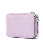 Portable Mini Leather Wallet With Mirror New Chinese Style Cow Leather Storage Bag For Coins And Earphones
