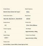 Large capacity electric oven with air fryer, beige French fry maker, gift visible fryer