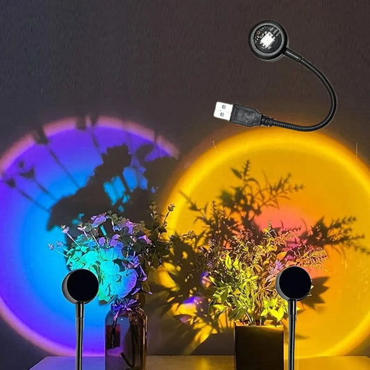 Mini USB Atmosphäre Nachtlicht Sonnenuntergang Projektionslampe ABS für Schlafzimmer Live Hintergrund Wanddekoration Lichter