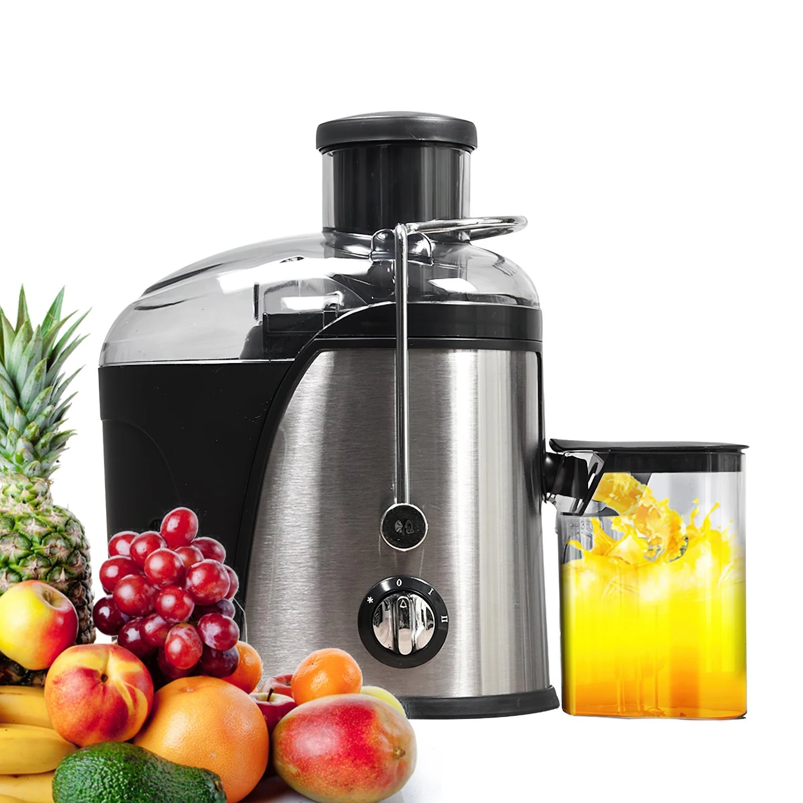 Heavy-Duty Juicer Machine Juicer With 3-Inch Big Mouth For Whole Fruits And Vegetables Juice Centrifuge with 2 Speed Settings