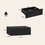 WOLTU 2PCS/Set Modern Bedroom Nightstand Hanging Bedside Table Wall Mounted Bedside Cabinet with Drawer for Living Room