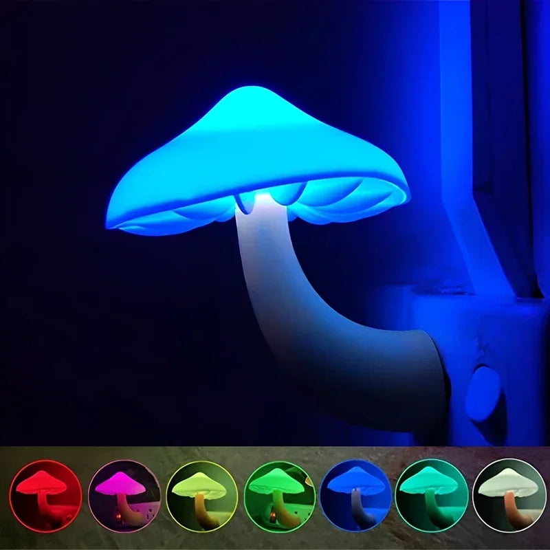 Mini-LED-Nachtlichter: Pilzform, automatischer Sensor