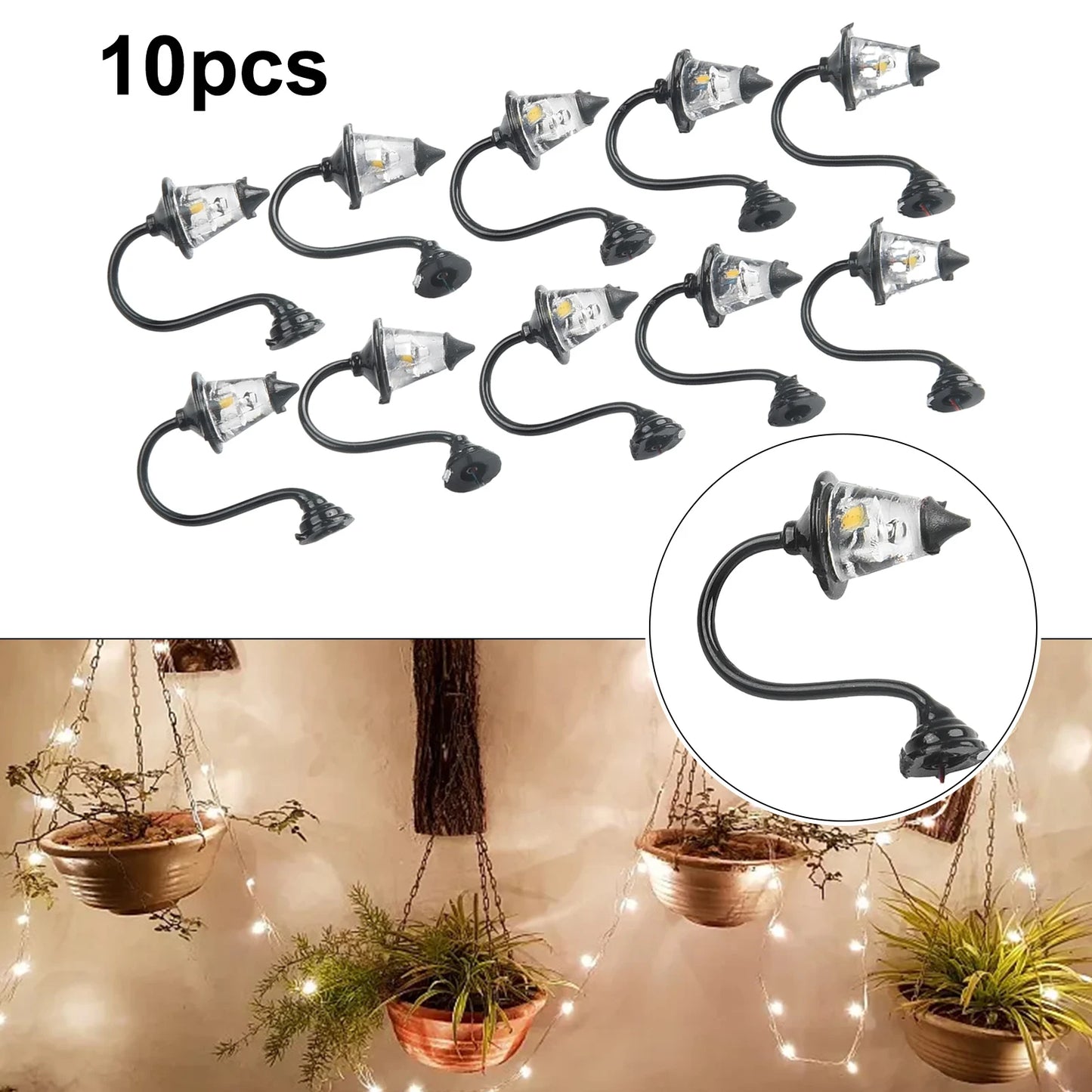 10 Stück Wandlampen LED Straßenlampen 1:87 HO