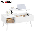 WOLTU Height-Adjustable Coffee Table Living Room Table with Hidden Storage Lifting Board Folding Table for Side Sofa Decor Home