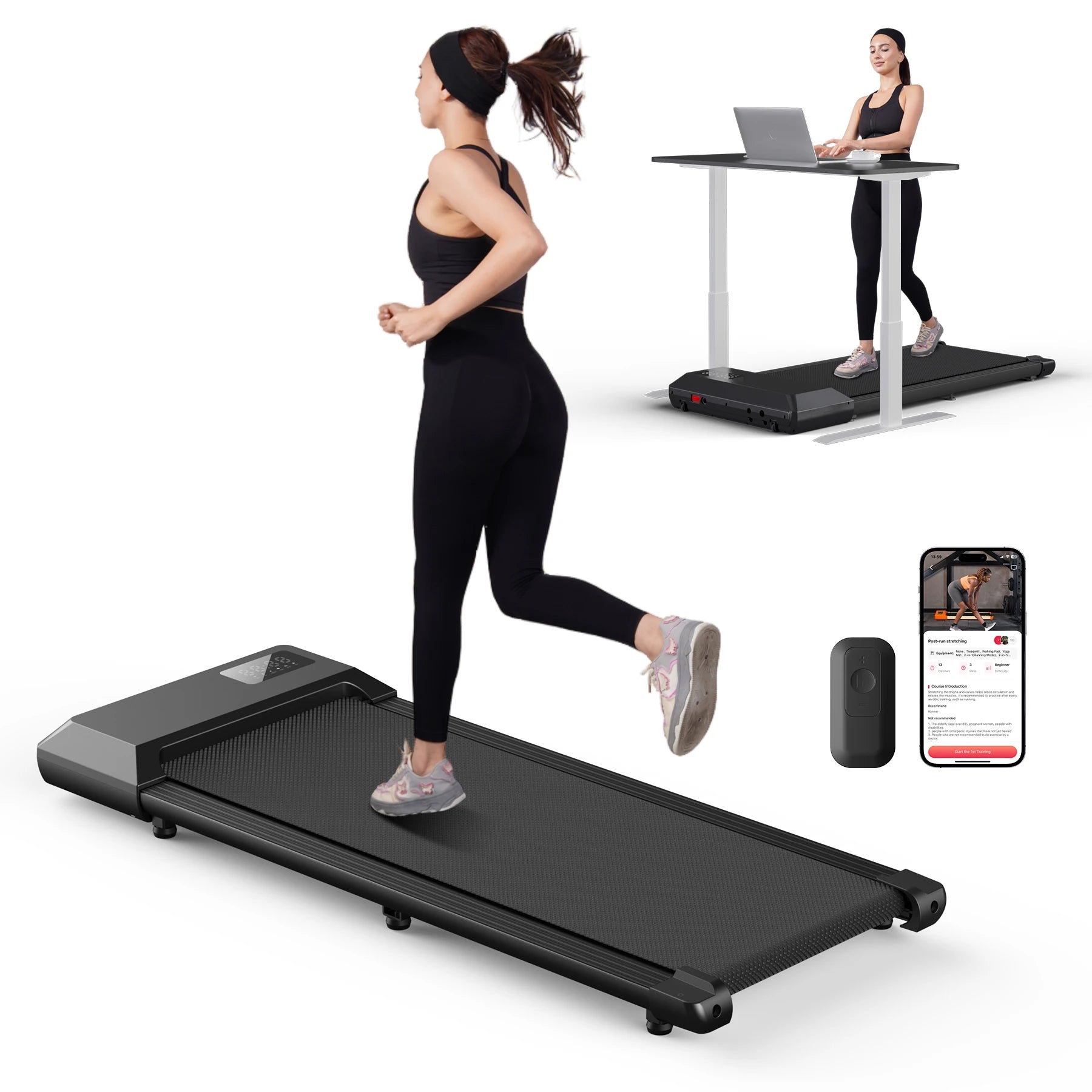 Walking Treadmill,2.5HP Motor,Anti-Slip Shock Absorption,Mini Treadmill for Home Office Remote Control Walkingpad Exercise