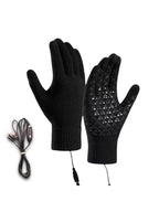 Winter Electric Heated Gloves Touch Screen Motorcycle/Bike Warm Gloves Outdoor Riding Skiing Mitten USB Heated Gloves No Battery