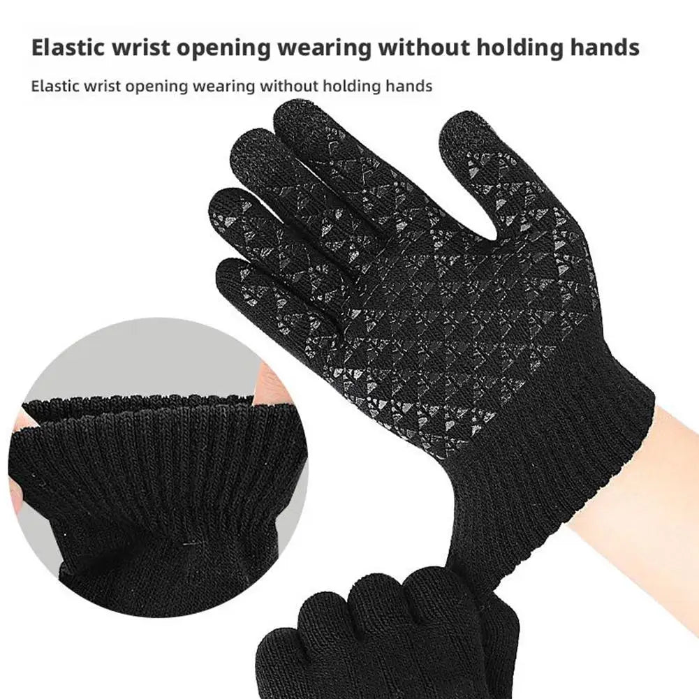 Electric USB Heated Gloves Winter Gloves Thermal Touch Screen Thermal Windproof Warm Knitted Glove Motorcycle Bicycle Gloves