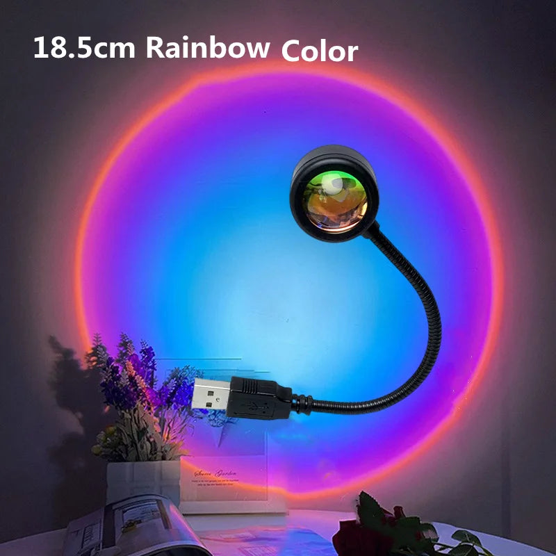 USB Regenbogen Sonnenuntergang Rot Projektor Mini Licht