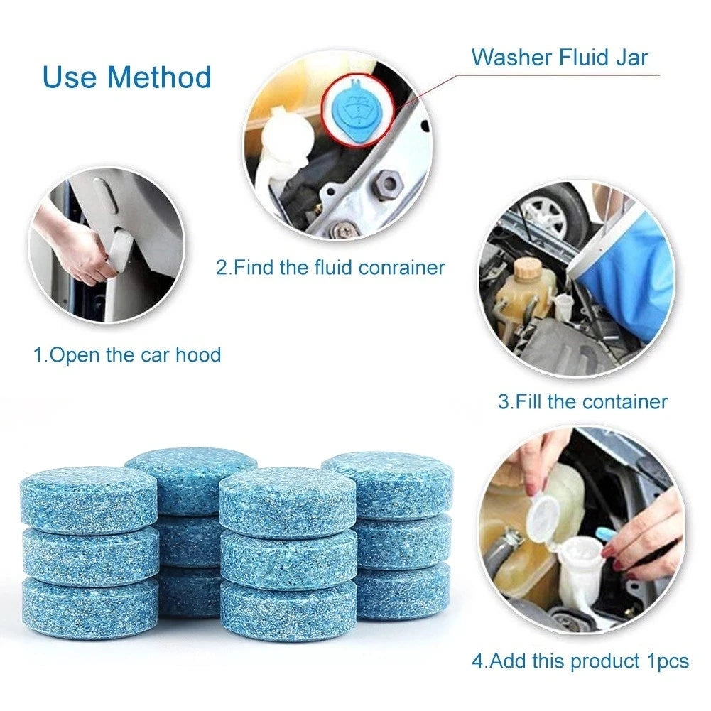 Effervescent Car Glass Cleaner – Solid Windshield Tablets - Motionshop