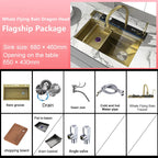 Stainless Steel Kitchen Sink With Waterfall Extra Large Single Bowl Digital Display Multifunctional Dishwashing Sinks