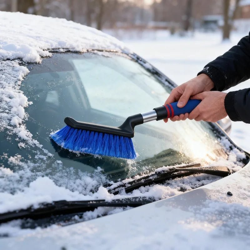 2-in-1-car snow brush and ice scraper with ergonomic foam grip