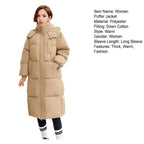 Puffer Jacket Polyester Hooded Jacket Women's Long Puffer Jacket
