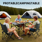 Foldable Camping Table Carbon Steel Picnic Table with Storage Mesh Bag Portable Outdoor BBQ Desk for Beach Backyard Party Games