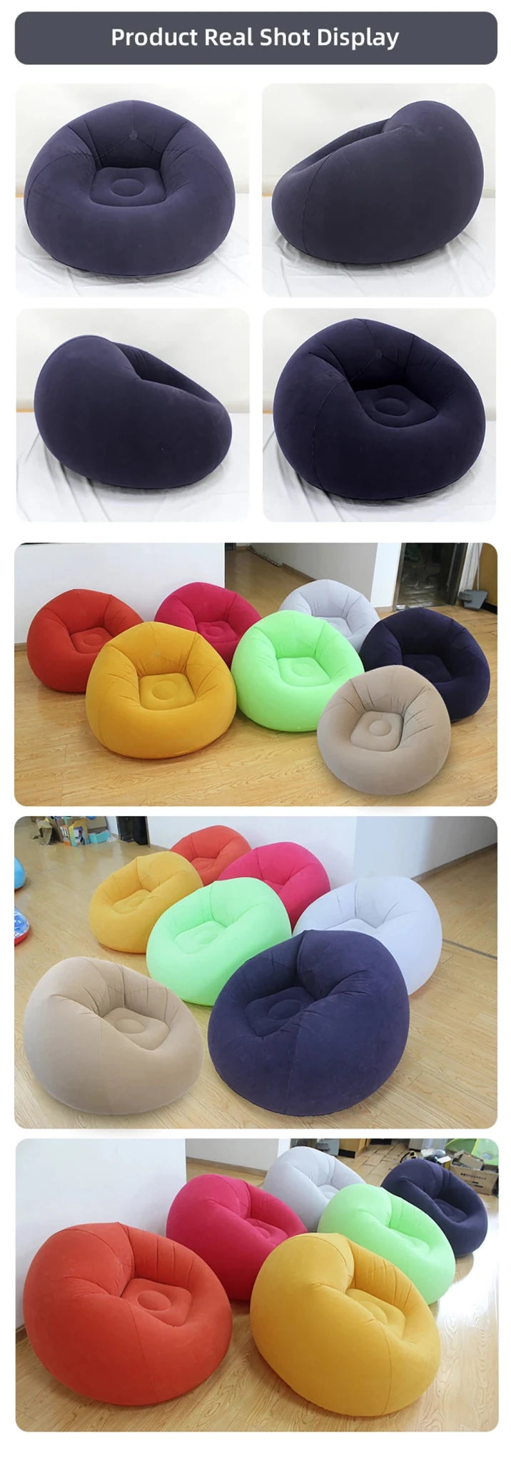 Inflatable Lazy Sofa Folding Portable Pvc Inflatable Air Chair for Living Room