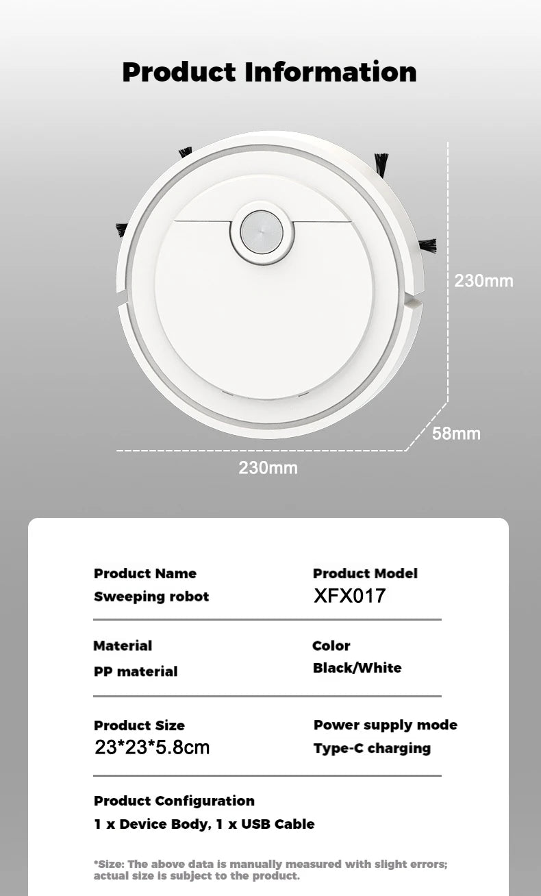 Robot Vacuum, Sweeping and Mopping Integrate, Fully Automatic Mini Intelligent Vacuum Cleaner - Household Cleaning