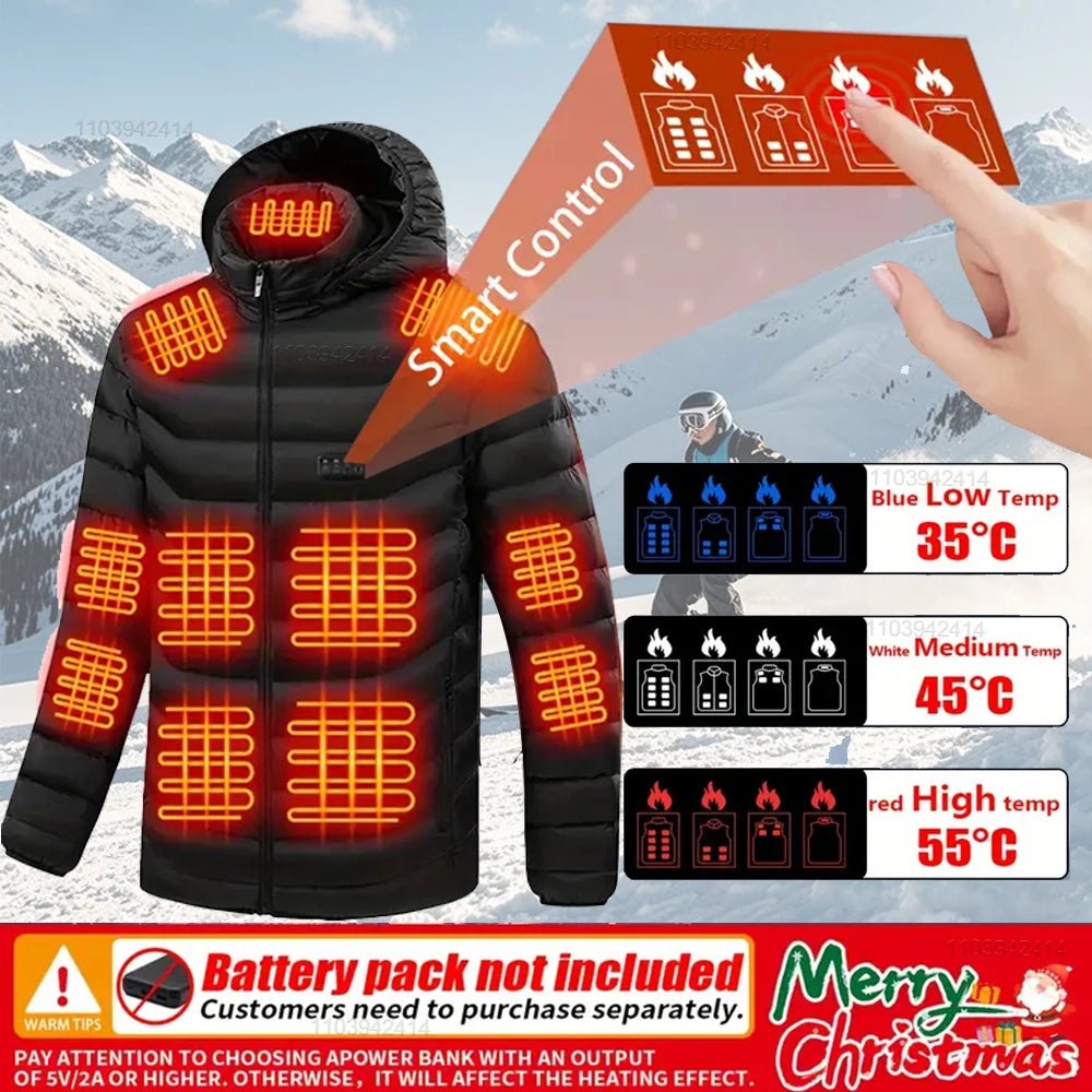 USB Self Heated Jacket Clothing Winter Ski Camping Heated Down Jacket