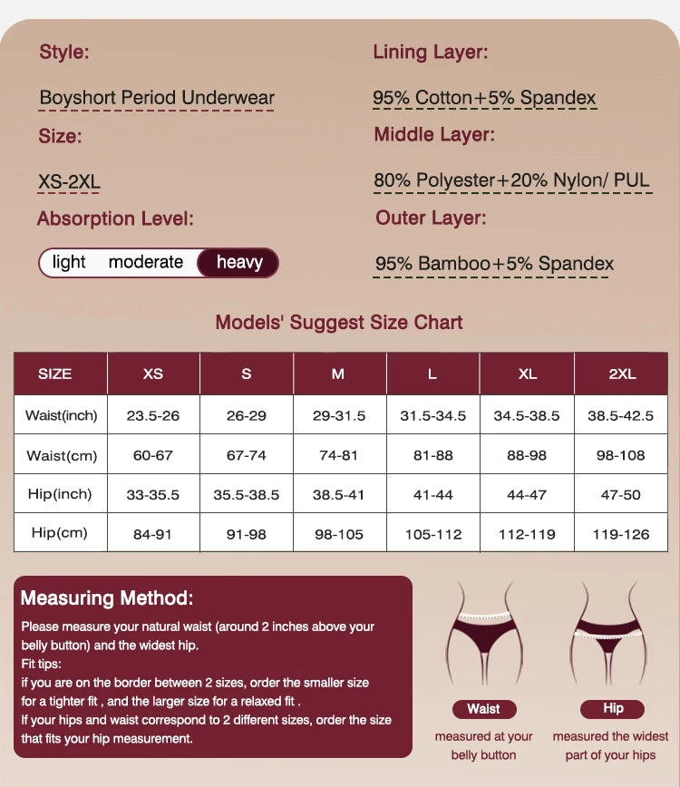 Women Absorbent Menstrual Panties - Motionshop