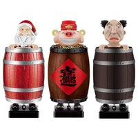 Funny Cigarette Holder Spoof Cigarette Box, Funny Santa Claus in The Wooden Barrel Cigarette Dispenser Up Prank Toy Xmas Gifts