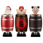 Funny Cigarette Holder Spoof Cigarette Box, Funny Santa Claus in The Wooden Barrel Cigarette Dispenser Up Prank Toy Xmas Gifts