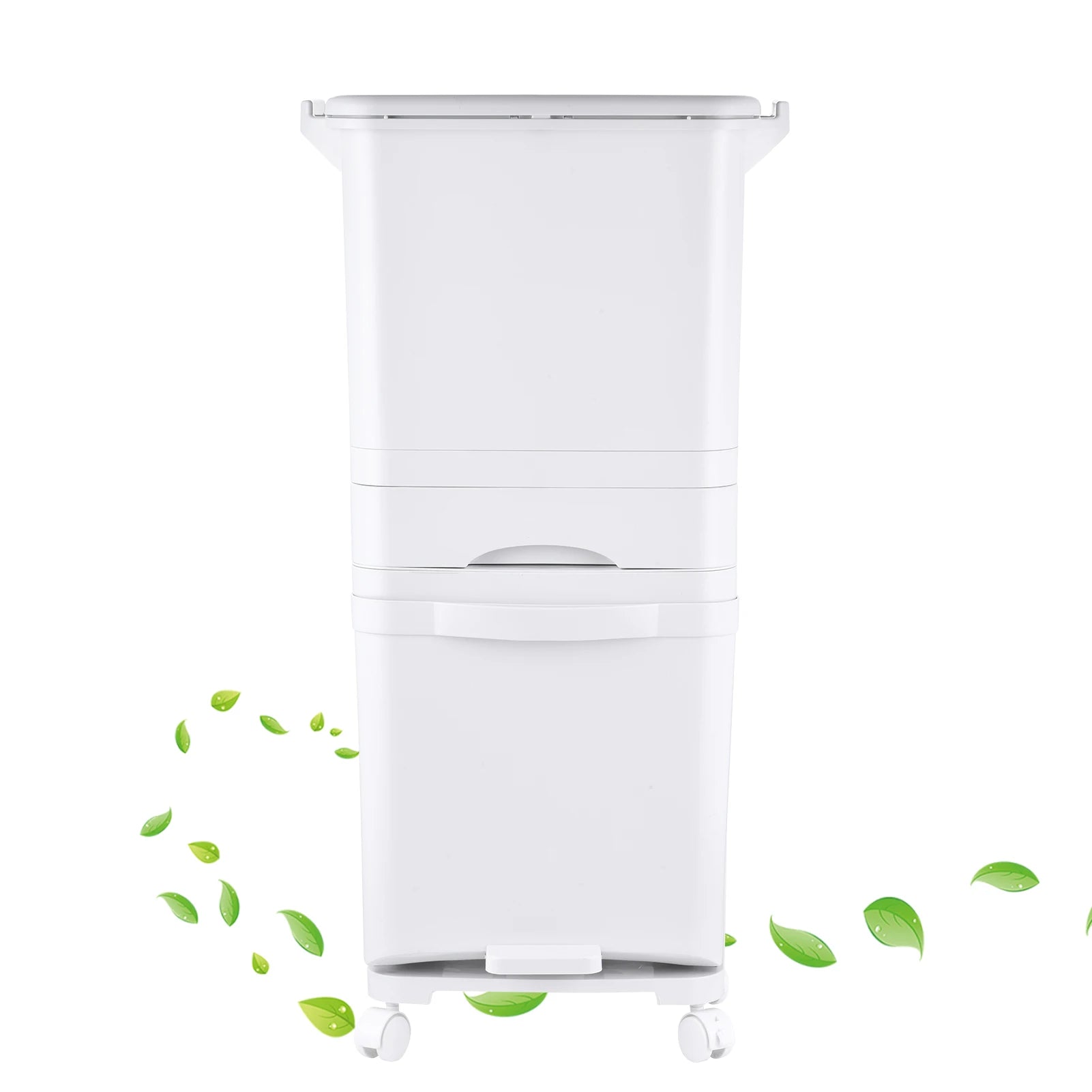 Step Trash Can Kitchen, Large Capacity, Dry and Wet Separation Pedal Bin on Wheels | for Home Kitchen Household Restaurant