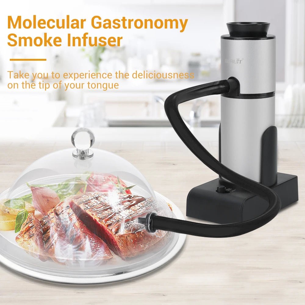 Portable Food Cold Smoke Generator Molecular Cuisine Smoking Gun Meat Burn Cooking for BBQ Cocktail Use AA Battery