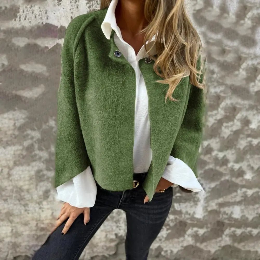 Women's Fleece Cardigan with Windproof Technology - Stylish Outdoor Coat