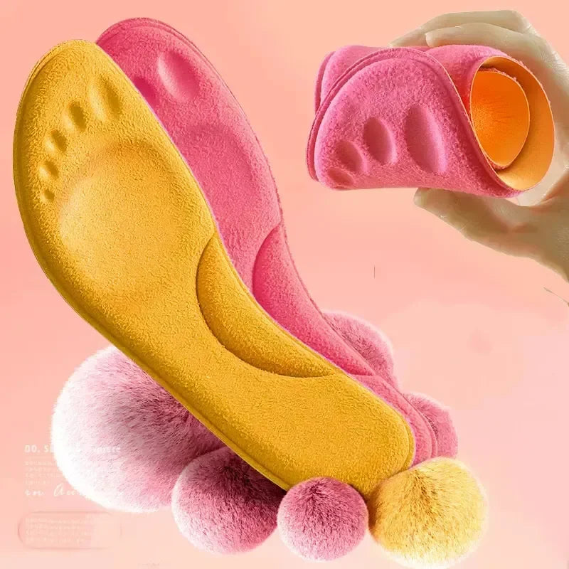4D Massage Warm Pile Shoes Insoles Super Soft Latex Sports Insole for Feet Running Basket Shoe Sole Arch Support Orthopedic - Motionshop