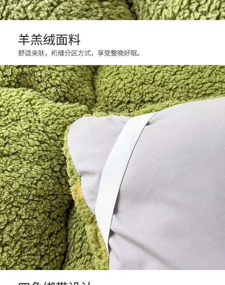 Mattress Topper Warm Lamb Fleece Mattress Upholstered Bed Winter Student Dormitory Sleeping Pad Single Double Floor Mat