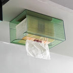 1pc Transparent Wall-Mounted Tissue Holder Multi-Functional Home Organizer