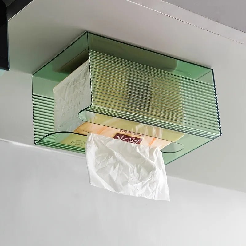 1pc Transparent Wall - Mounted Tissue Holder Multi - Functional Home Organizer - Motionshop