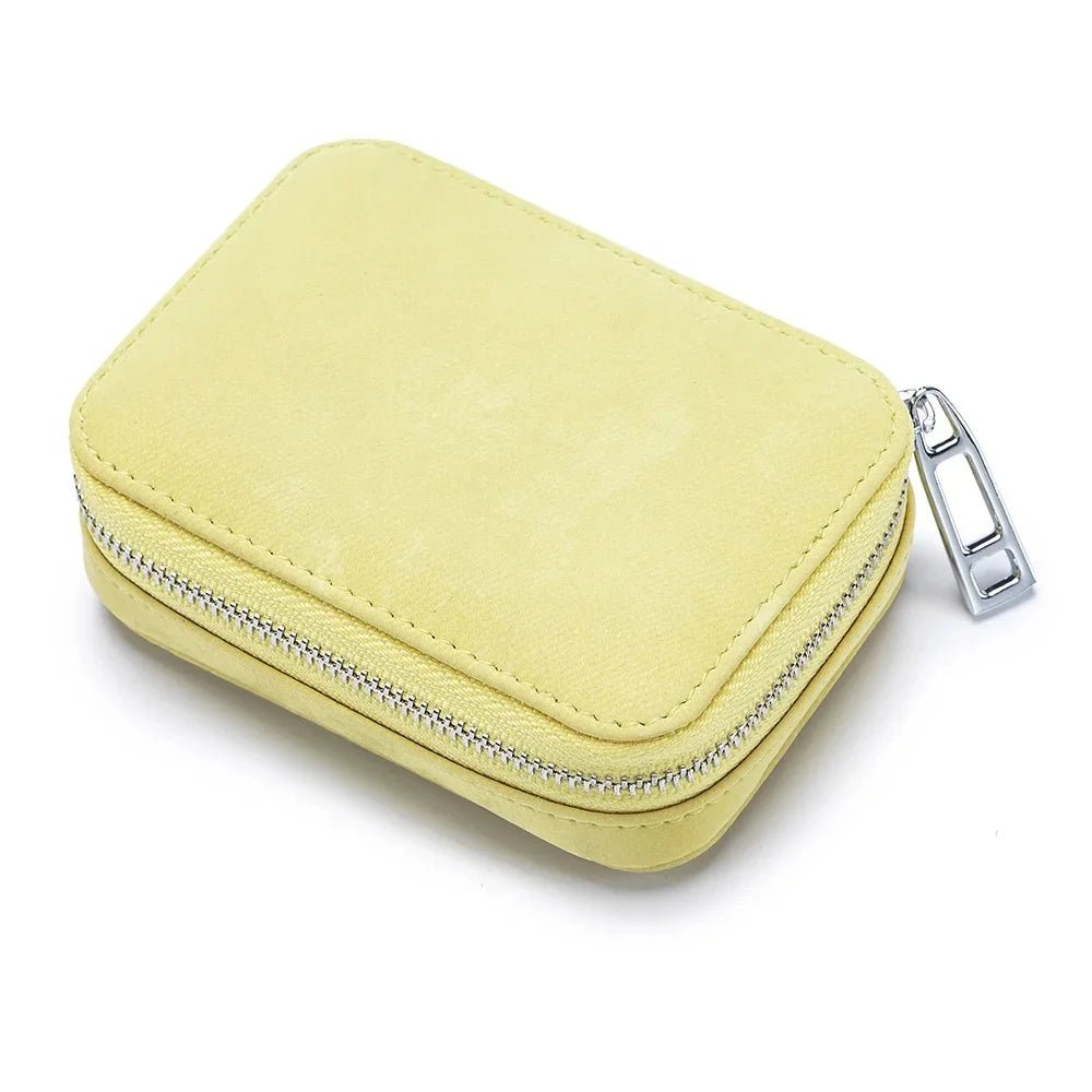 Portable Mini Leather Wallet With Mirror New Chinese Style Cow Leather Storage Bag For Coins And Earphones