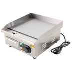 2000W Modern Stainless Steel Electric Griddle, 5.5*38*21cm Silver Electric Griddle for Processing Pancakes, Bacon, Baked Cheese