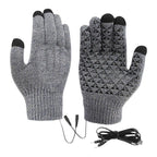 Electric USB Heated Gloves Winter Gloves Thermal Touch Screen Thermal Windproof Warm Knitted Glove Motorcycle Bicycle Gloves