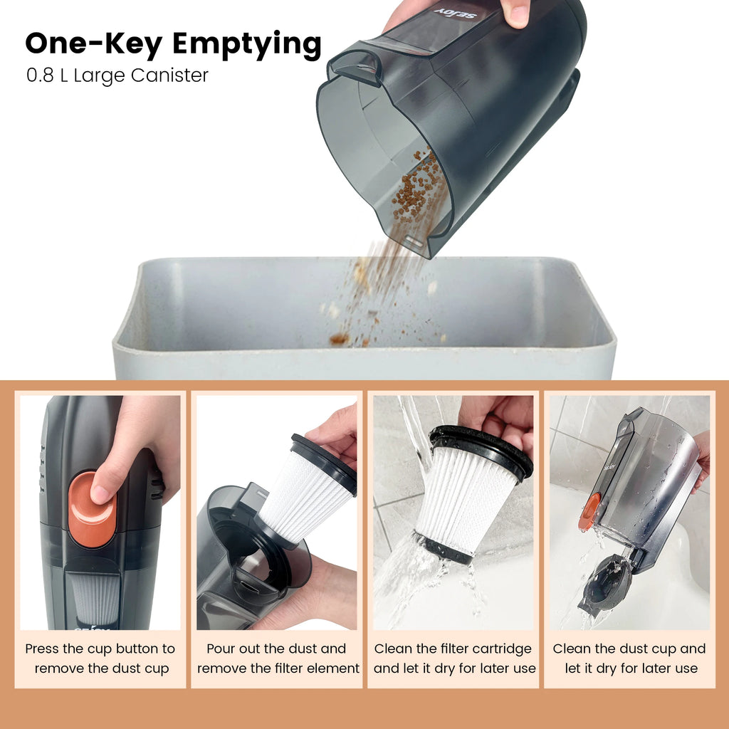 Sejoy 110/220v Corded Vacuum Cleaners 15Kpa Powerful Suction 600W Motor Stick Handheld Vacuum Cleaner for Home Pet Hair Carpet