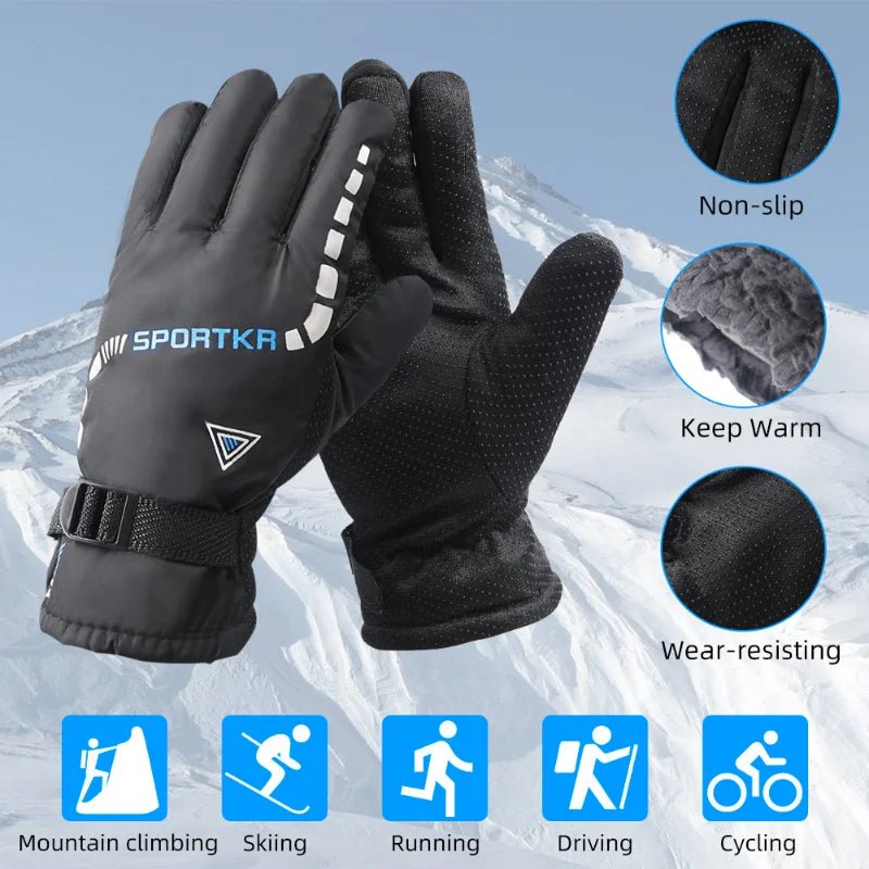 Winter Gloves Men Outdoor Waterproof Warm Mitten Gloves Unisex