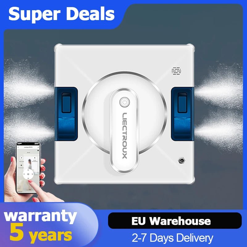 Window Vacuum Robot Cleaner, 4-Way Spray, Updated Laser,Glass Wall Washing