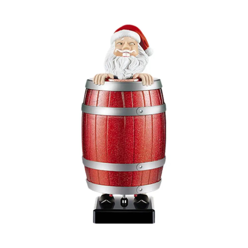 Funny Cigarette Holder Spoof Cigarette Box, Funny Santa Claus in The Wooden Barrel Cigarette Dispenser Up Prank Toy Xmas Gifts