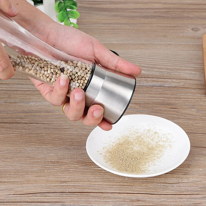 Stainless Steel Mill Glass Body Spice Salt and Pepper Grinder - Motionshop