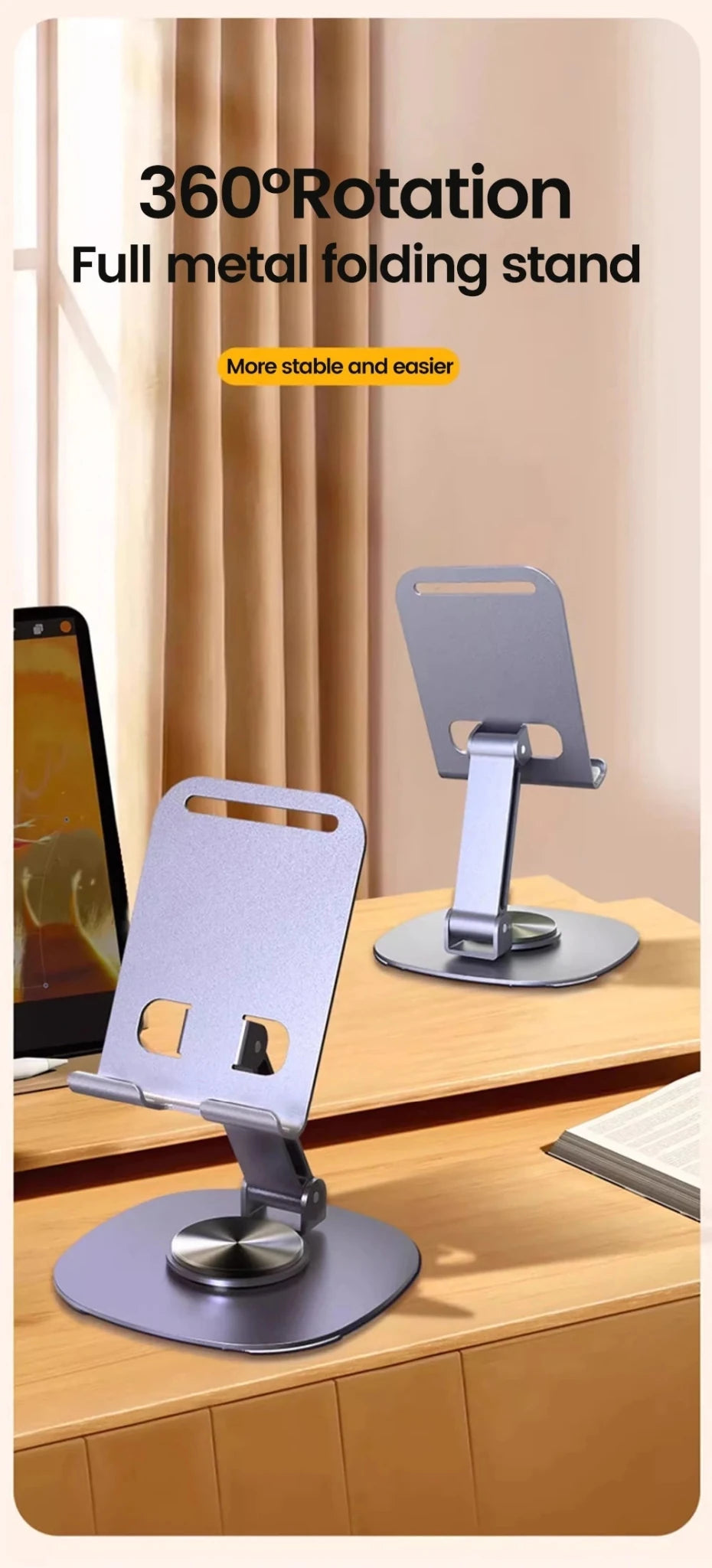 Rotating Cell Phone Holder Support Desktop Stand For iPad Samsung iPhone 15 14 13 Mobile Mount