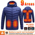 USB Self Heated Jacket Clothing Winter Ski Camping Heated Down Jacket