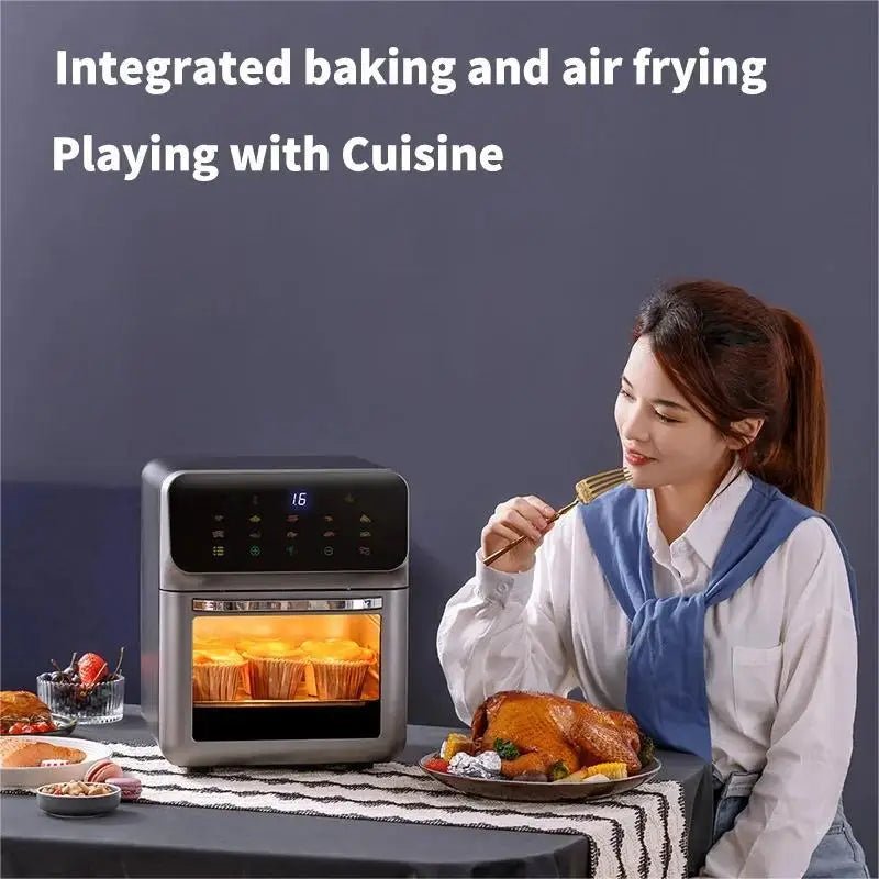 10L Large Capacity Electric Air Fryers Oil-free Automatic 360°Baking Convection