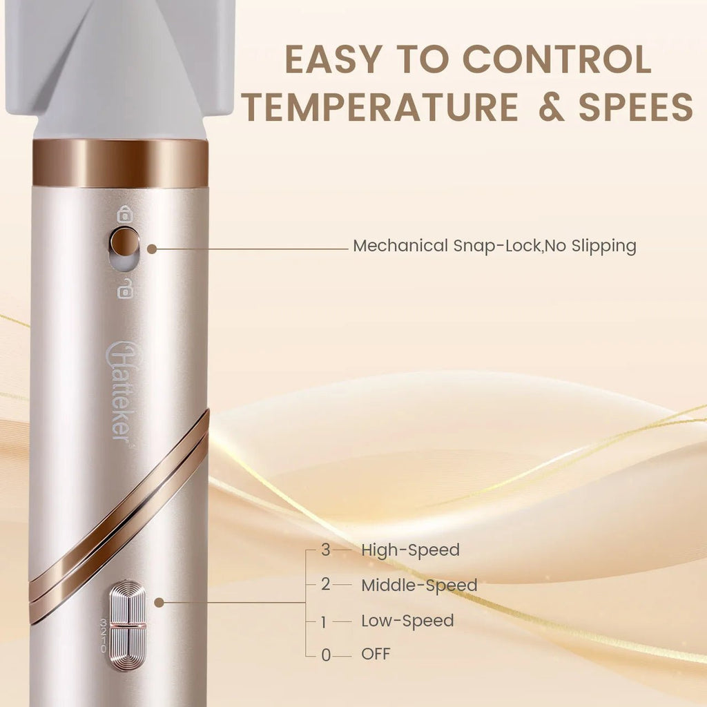 Hatteker Foldable Hair Dryer for Women Multi-Function Hot Air Brush Straight And Curly Blow Styler Lightweight Travel Dryer